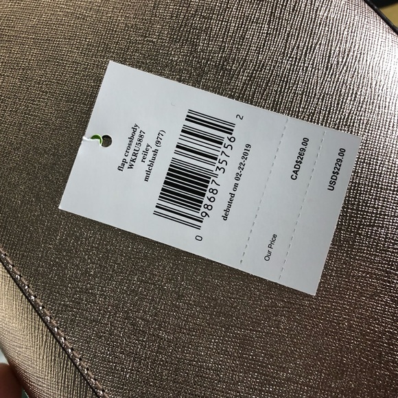 Kate Spade Reiley Metallic Blush Flap Crossbody - Picture 8 of 8